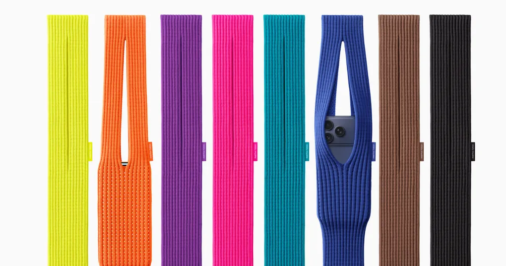 iPhone Pocket de Apple en ocho colores diferentes: limón, mandarina, morado, rosa, pavo real, zafiro, canela y negro